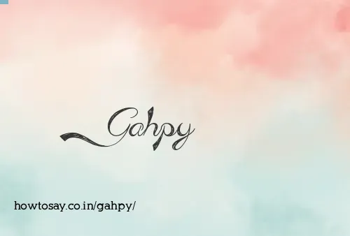 Gahpy