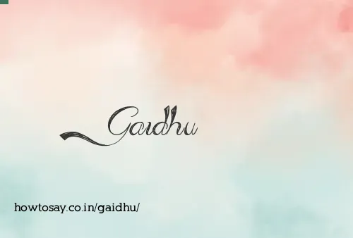 Gaidhu