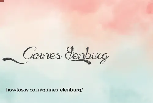 Gaines Elenburg