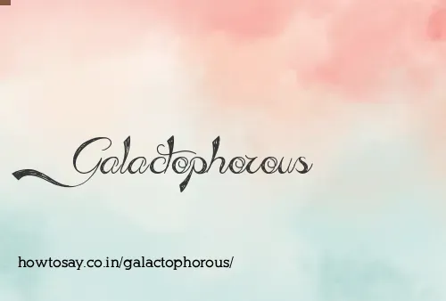 Galactophorous