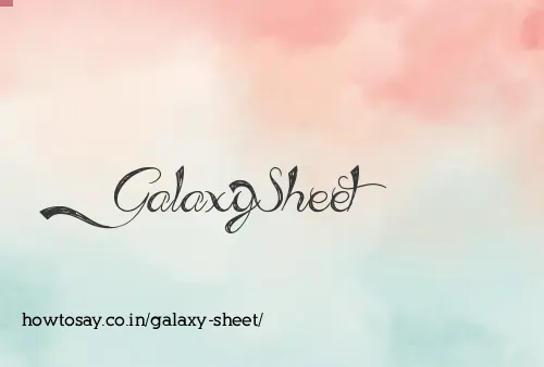 Galaxy Sheet