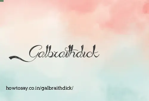 Galbraithdick