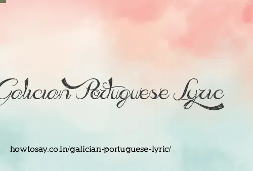 Galician Portuguese Lyric