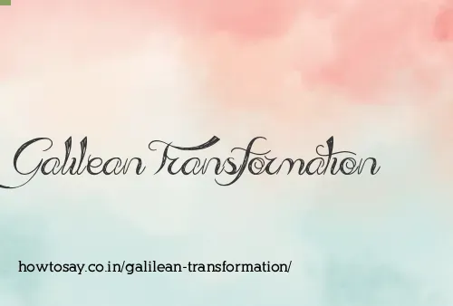 Galilean Transformation
