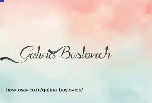 Galina Buslovich