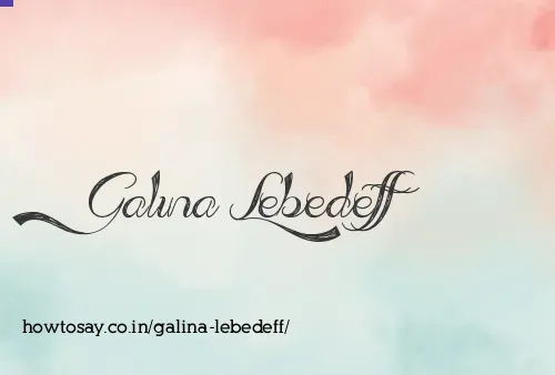 Galina Lebedeff