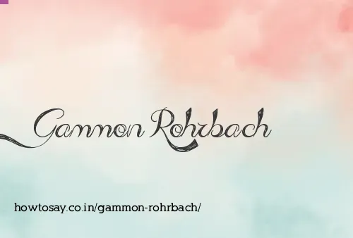 Gammon Rohrbach