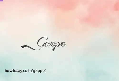 Gaopo