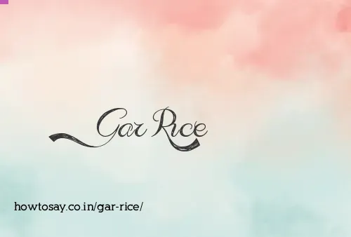 Gar Rice