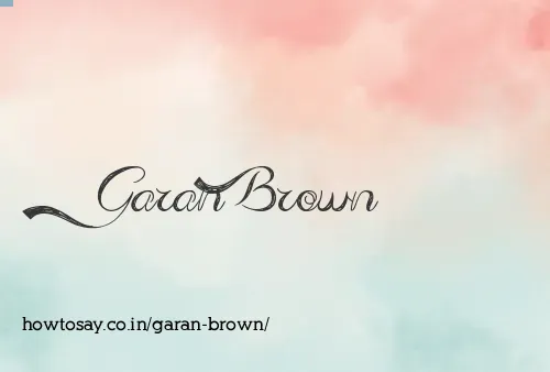 Garan Brown