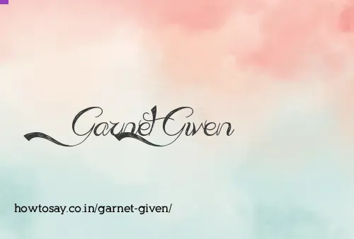 Garnet Given