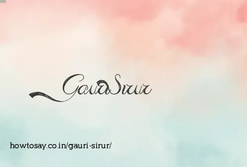 Gauri Sirur