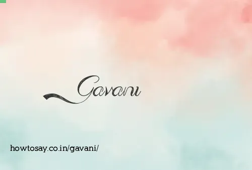 Gavani