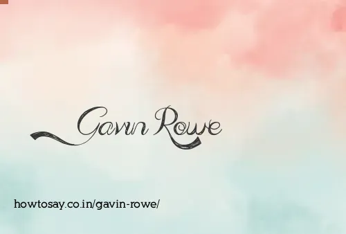 Gavin Rowe