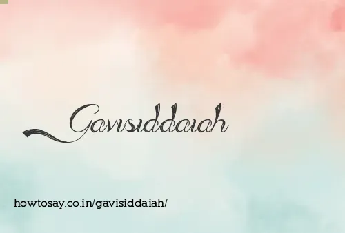 Gavisiddaiah