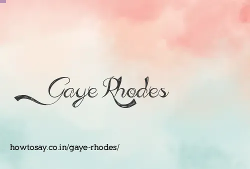 Gaye Rhodes