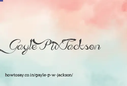 Gayle P W Jackson