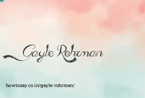 Gayle Rohrman