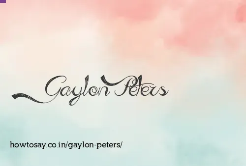 Gaylon Peters