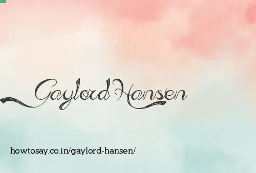 Gaylord Hansen