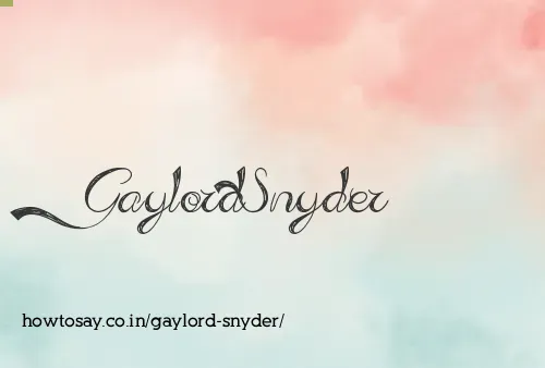 Gaylord Snyder