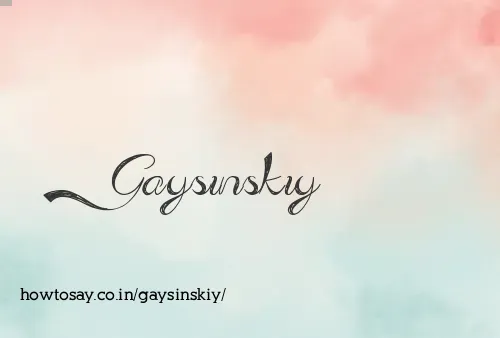 Gaysinskiy