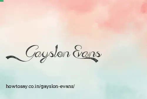 Gayslon Evans