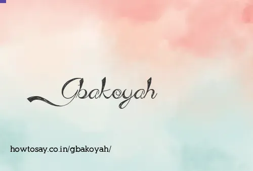 Gbakoyah