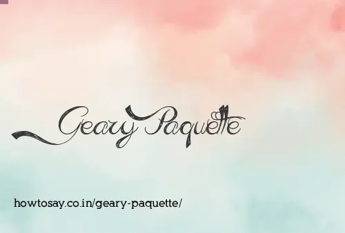 Geary Paquette