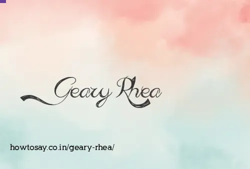 Geary Rhea