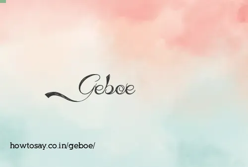Geboe