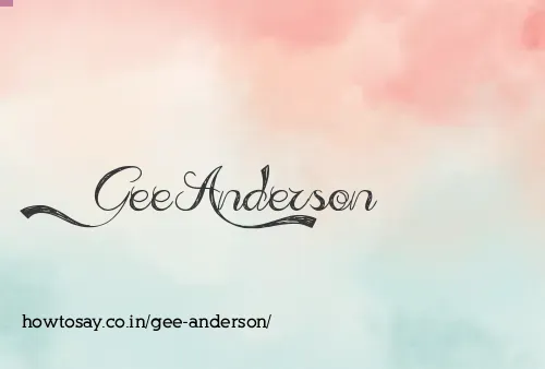 Gee Anderson