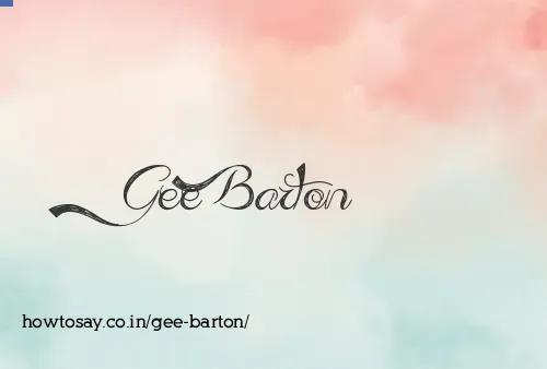 Gee Barton