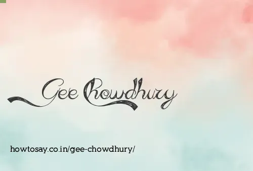 Gee Chowdhury