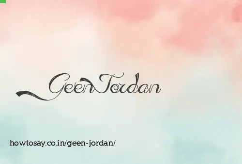 Geen Jordan