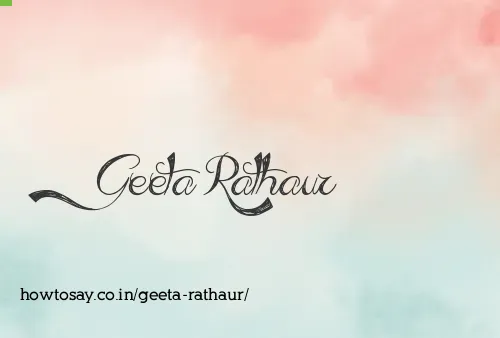 Geeta Rathaur