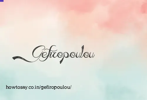 Gefiropoulou
