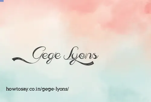 Gege Lyons