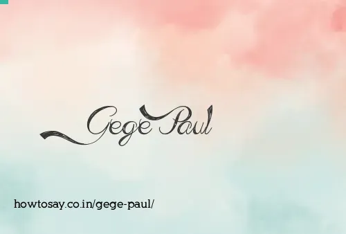 Gege Paul