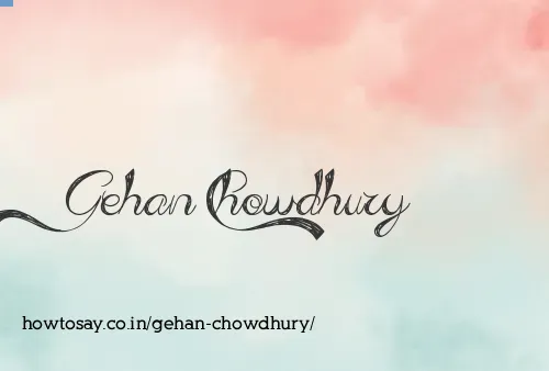 Gehan Chowdhury