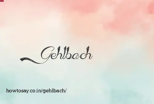 Gehlbach