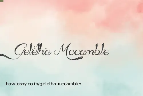 Geletha Mccamble