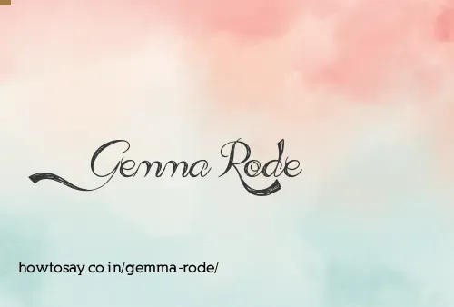 Gemma Rode