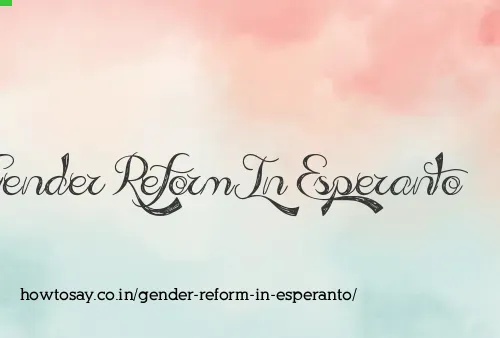 Gender Reform In Esperanto