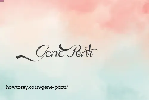 Gene Ponti