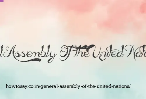 General Assembly Of The United Nations