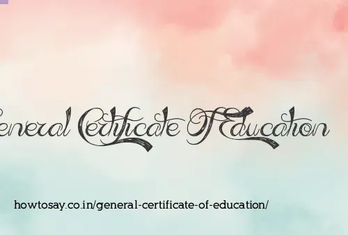 General Certificate Of Education