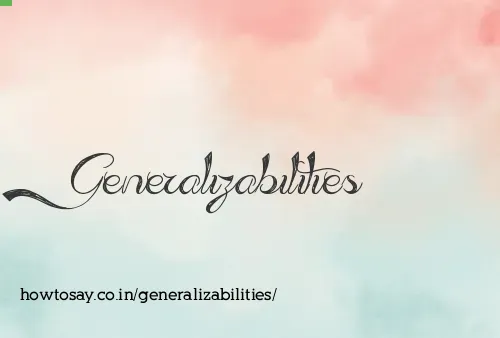 Generalizabilities
