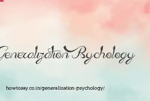 Generalization Psychology