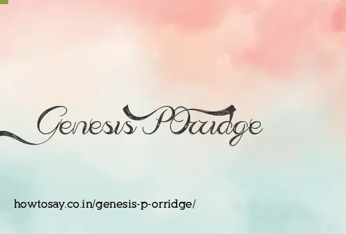 Genesis P Orridge